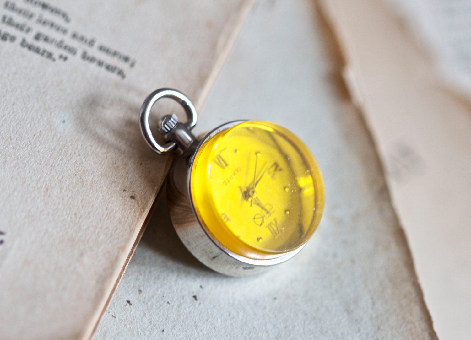 Little Yellow Nurse Watch Pendant - or Pocket Watch - for Steampunk Assemblage