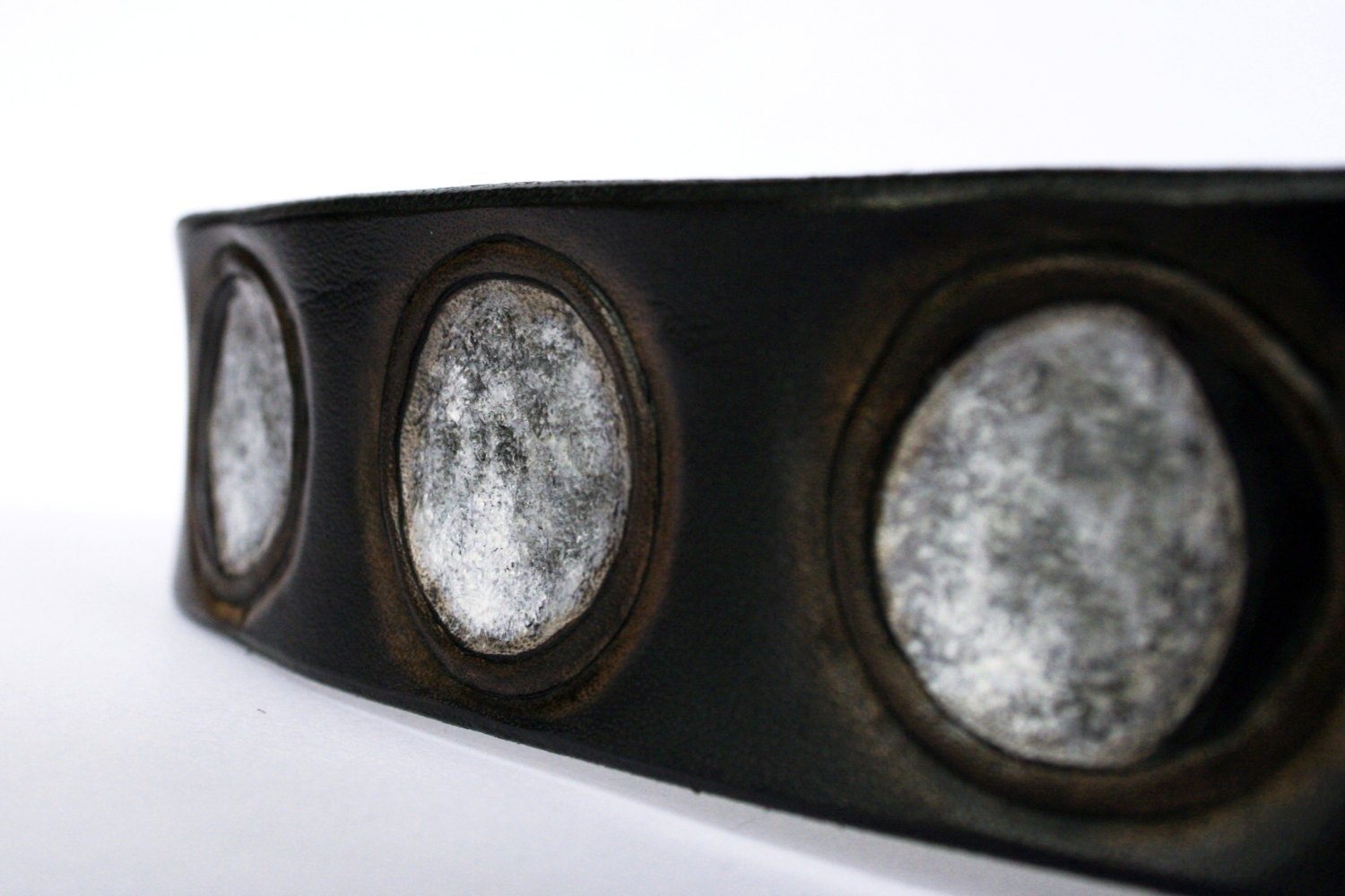Ladies leather lunar moon phase belt