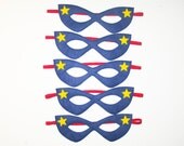 5 felt Superhero Masks party pack for kids - Dress Up play costume accessory package - Birthday gift for Boys Girls - Theatre roleplay