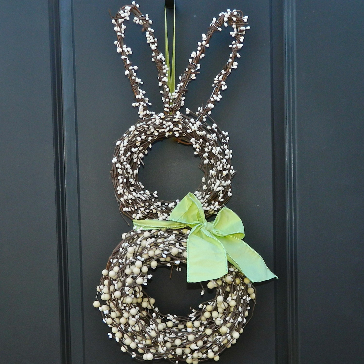 Easter Wreath - Bunny Wreath - Spring Wreath - Easter Decoration - Choose Bow Color - Last one