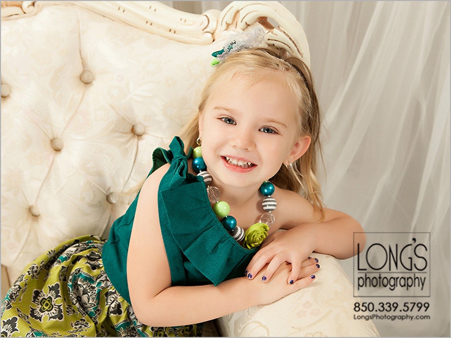 Emerald Tulip one shoulder dress - Garden Party Line