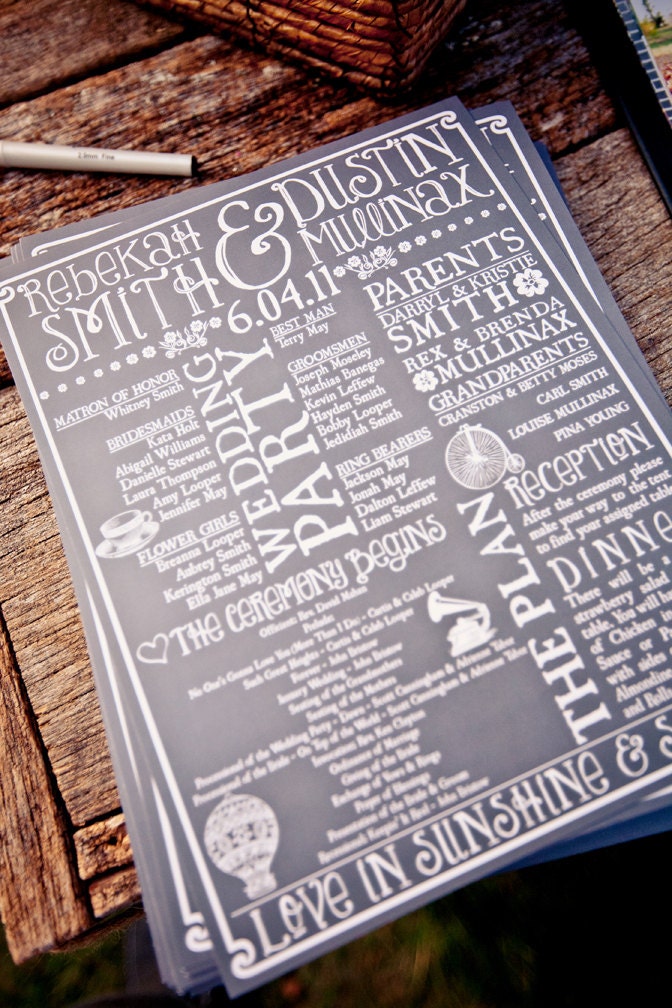 Rustic Wedding Program (Printable, Digital File) P01 P02