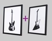 Two guitar music legends screen prints