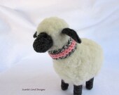 Felted Sheep in Scarf Needle Felted Animal Sculpture