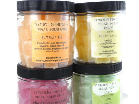 The Ultimate Spa Day - Sugar Scrub Cubes Set of 10 Jars - 8 oz. Jar
