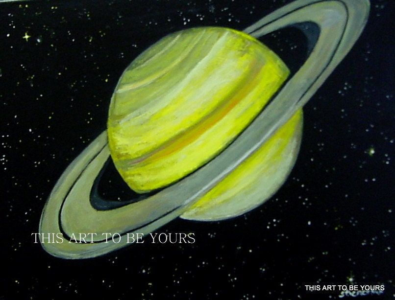 Saturn, original, acrylic painting on 16" x 20" gallery canvas