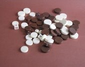 Vintage Brown and Cream Backgammon Game Pieces - approx 60 pieces