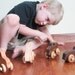 natural LOVE BUG car - a classic wooden toy handcrafted with sustainable hardwoods, waldorf play for baby and toddler, organically finished