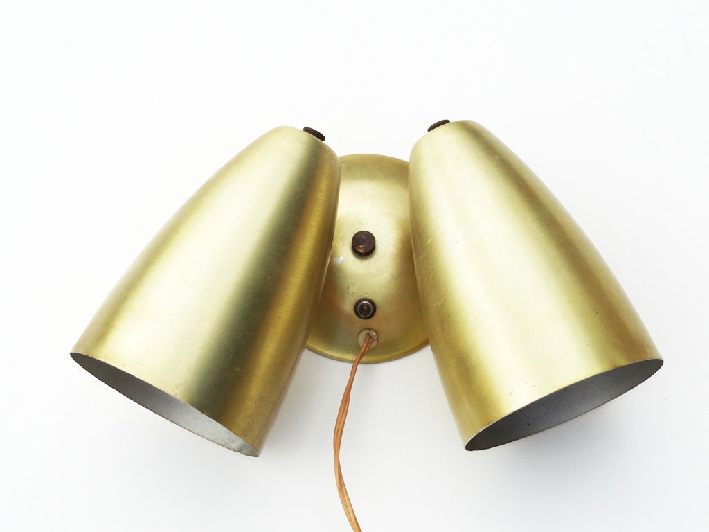 Atomic Double Cone Wall Sconce Lamp Light Shade Ranch House