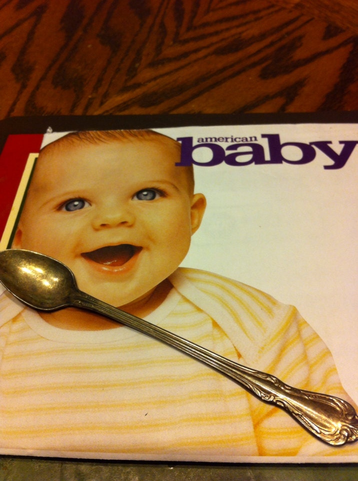 Vintage Childs Spoon Old  Utensil Toddles Feeding Silverware  