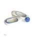 Handmade White felted slippers-balet Flats with royal blue lacy - white rubber soles- bridal balet flats