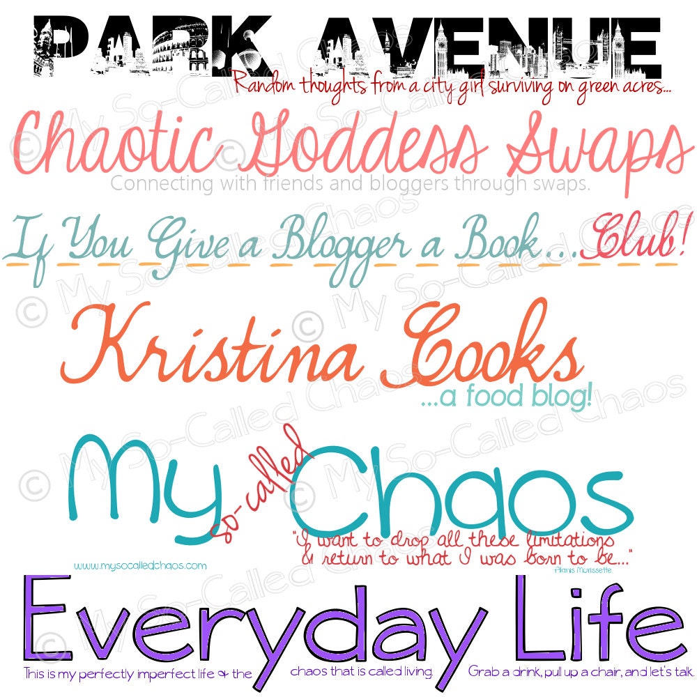 Custom Word Only Blog Headers