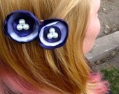 Dark Purple & Lavender Satin Bobby Pins with Pearls