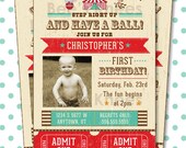 Circus Birthday Invitation Tickets - digital file