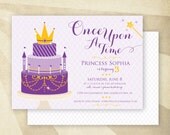 Princess Girls Birthday - CUSTOM PRINTABLE Invitation (Purple)
