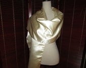 Antique Ivory Satin Silk Fabric -Part of a Wedding Stole / Wrap