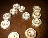 VINTAGE wooden buttons - Set of 10 plus 1