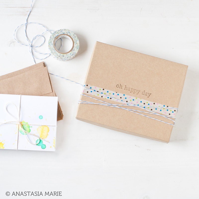 6 - Kraft Boxes w/ Cotton - 6" x 5" x 1"