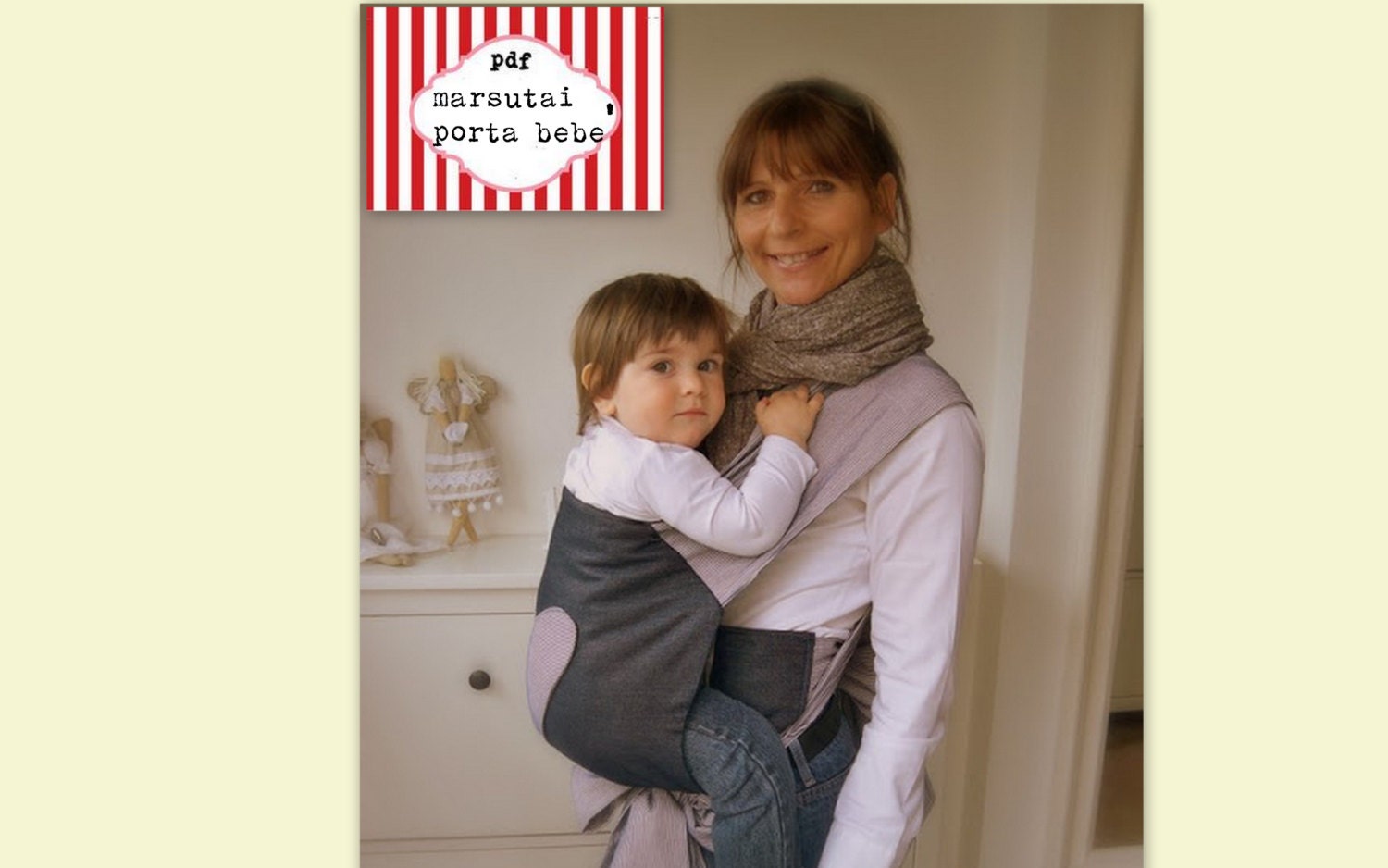 Mei Tai Baby Carrier Sewing Pattern PDF : including bag and 5 applique pattern