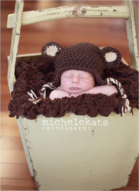 Crochet Monkey Baby Hat