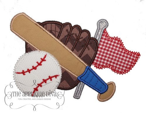 Summer Baseball Group Digital Embroidery Design Machine Applique