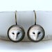 Barn Owl Earrings Glass Art Earrings in Vintage Bronze Picture Earrings Photo Earrings