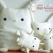 Flat Bonnie  Bunny Plush / Medium 14" to 18" tall  - Your Choice of Color / Solid