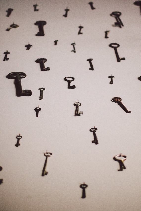 Skeleton Keys Photo Print, Los Angeles Bar Art, Vintage Key Collection - Fine Art Photography 8x12" Matte Photo Print