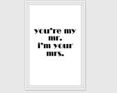 Mr. & Mrs. - Wedding Art - Wedding Print - Digital Print