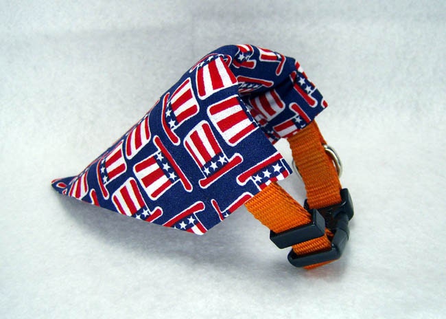 Dog Collar Bandana Scarf, Patriotic Hats, SMALL