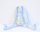 Stuffed bunny rabbit hare blue- cloth doll fabric toy- plush softie toy handmade soft bunny gift for little boy girl