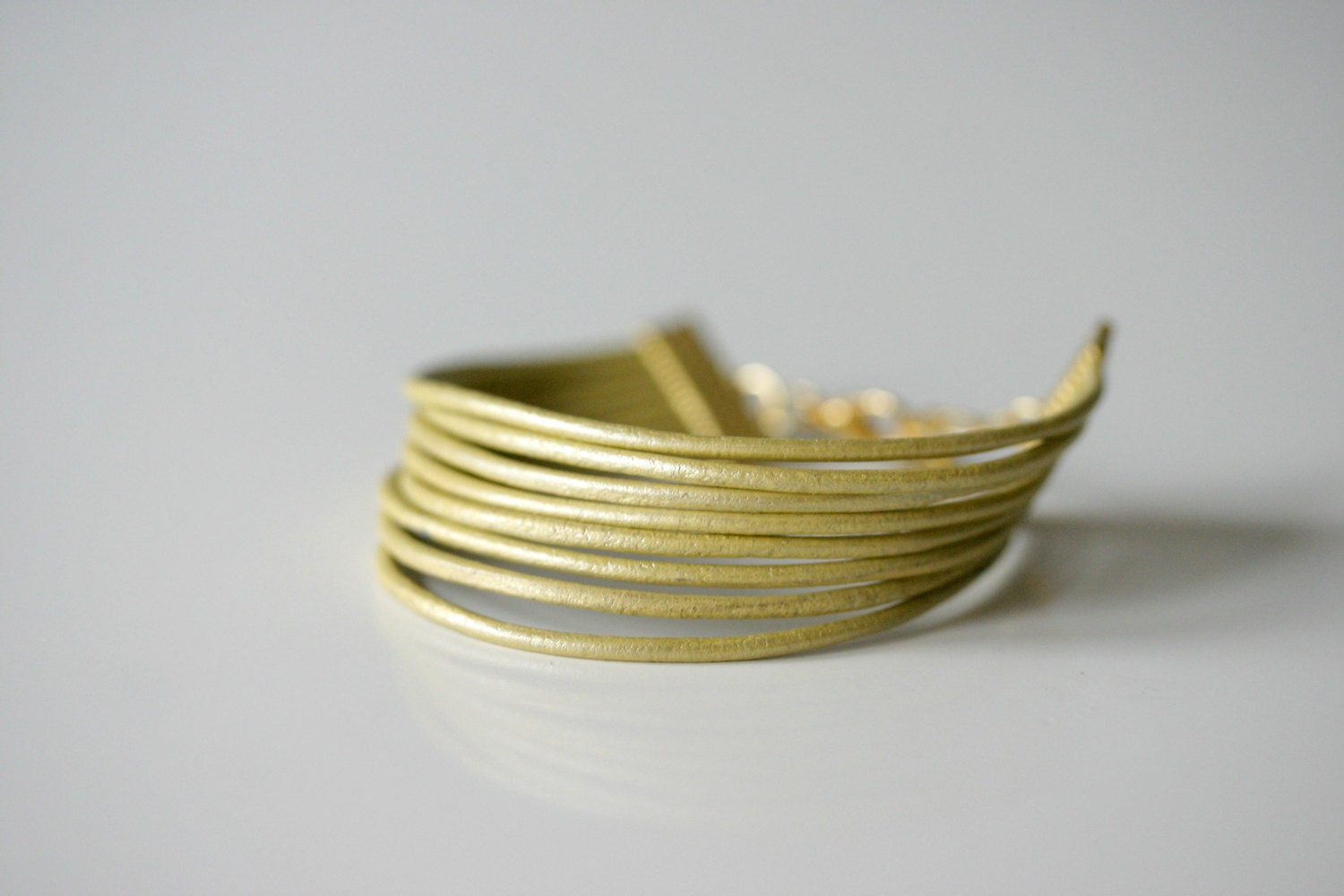 Goldish Leather cord bracelet