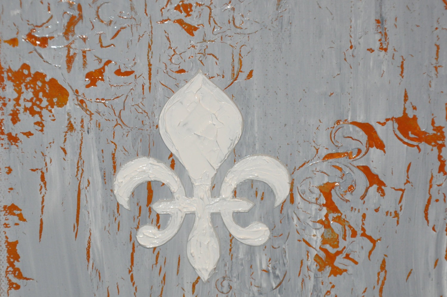 Fleur de Lis Painting on Canvas - 8x10 Original Painting
