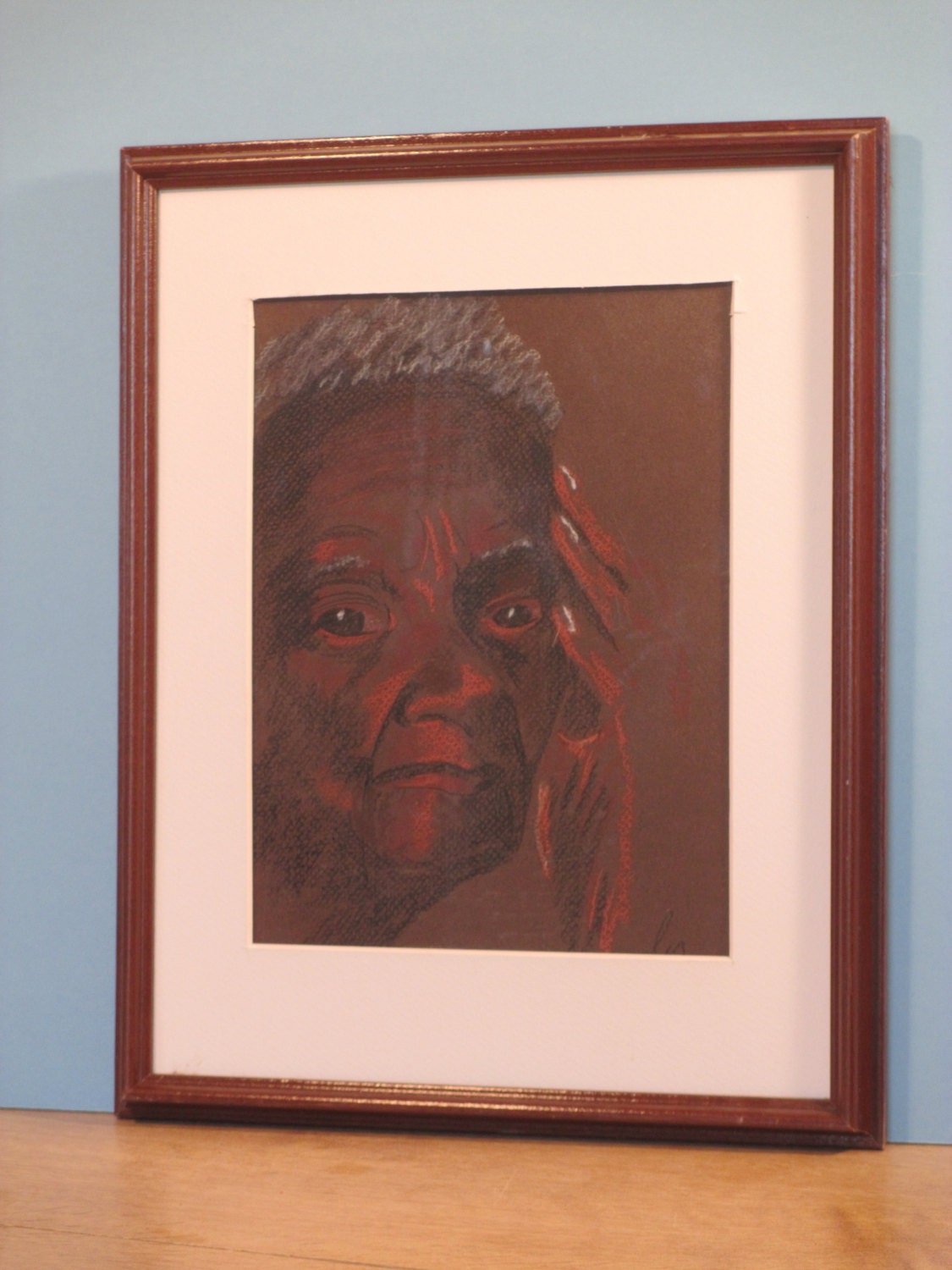 Pastel drawing - Old Woman