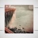 Dreamy Beach Photography - 8x8 photograph print - copper waves crashing dreamy bokeh summer pale surreal fog 'Illuminated Boardwalk'