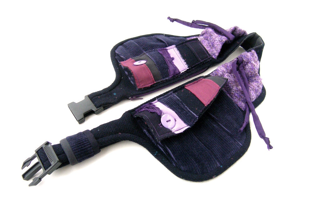 Purple patchwork belt bag - Fantasy pocket belt - The Berries