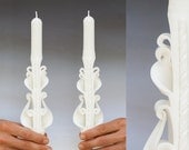Taper candles - Unity Candle set - Wedding candles - White candles