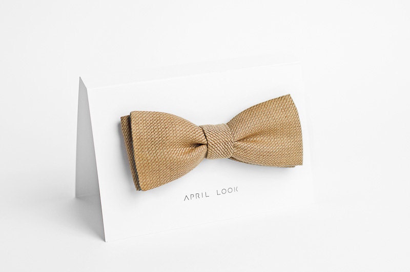 Gold bow tie for men - double sided - APRILLOOKshop