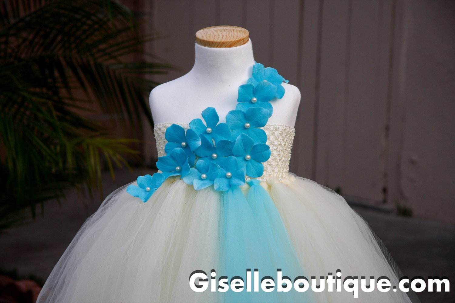 Private listing for HalinkaFlower girl dress Tiffany Blue and Ivory Tutu Dress, wedding, birthday, Newborn, 2t,3t,4t,5t