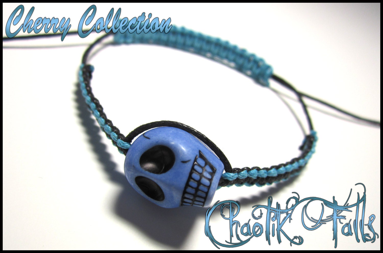 Blue Skull Bead Bracelet