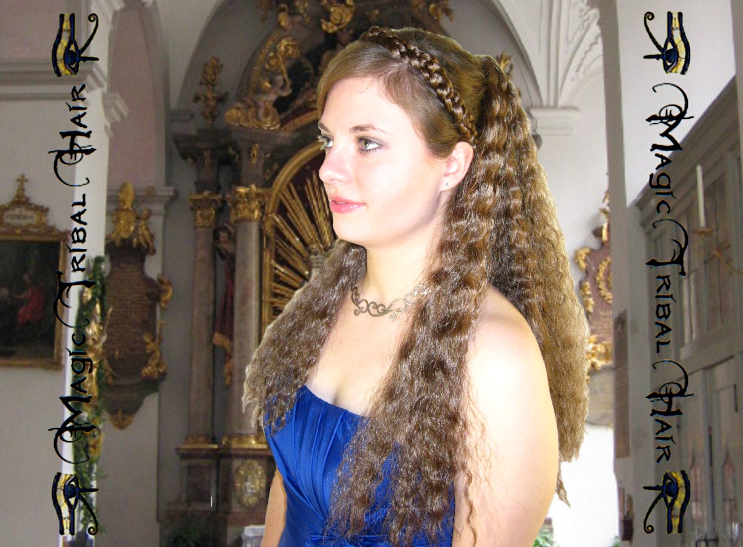 HAIR FALLS extension size M CUSTOM wig 22''/ 55 cm long Postiche longue ondulée Fantasy wedding Reenactment Renaissance Medieval Larp wiglet