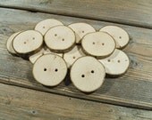 12 Handmade Rustic Light Beech Buttons 1 1/2 inch 37mm diameter