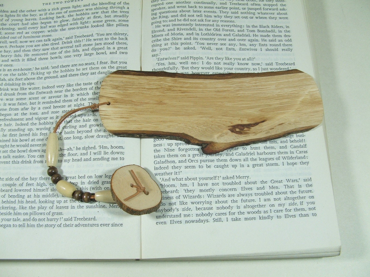 Handcrafted Rustic Oak Wood Bookmark