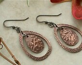 Artisan Handmade Copper Double Teardrop Earrings