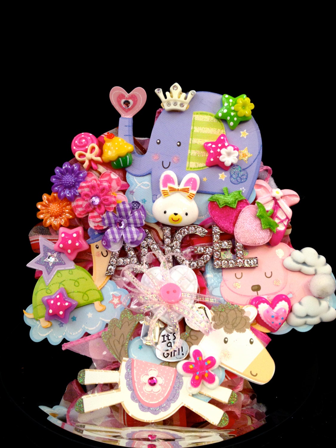 Magnetic New Mommy To Be Embellished It's A Girl Baby Shower Corsage
