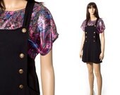 Vintage black pinafore jumper mini dress
