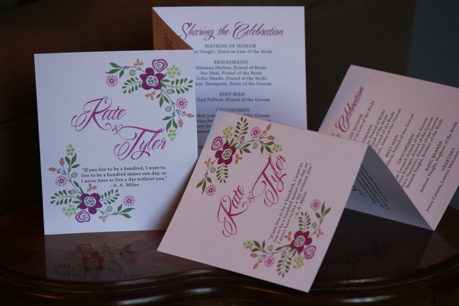 Wedding Programs, textured with Ribbon ceremony program, Antique, Vintage, Elegant, Classic, monogram, CHOOSE RIBBON