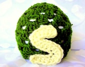 Michigan State Hat Newborn Size Knitted in Green and White For Infant Spartan Photography