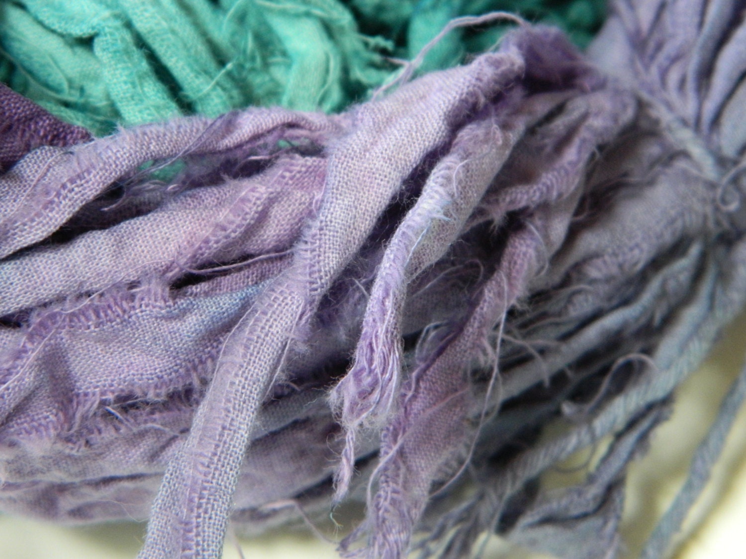 Muslin Ribbon - London Fog - 10 yards - Skinny style -Distressed - 2 yards each ribbon