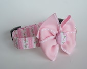 Shabby Chic Pink and Green Dog Collar size Extra Small